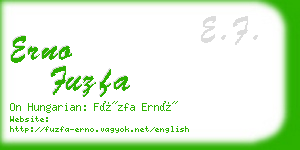 erno fuzfa business card